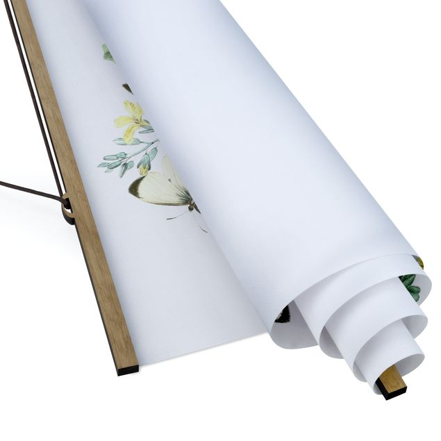 Fabric print with poster hangers - British Butterflies II