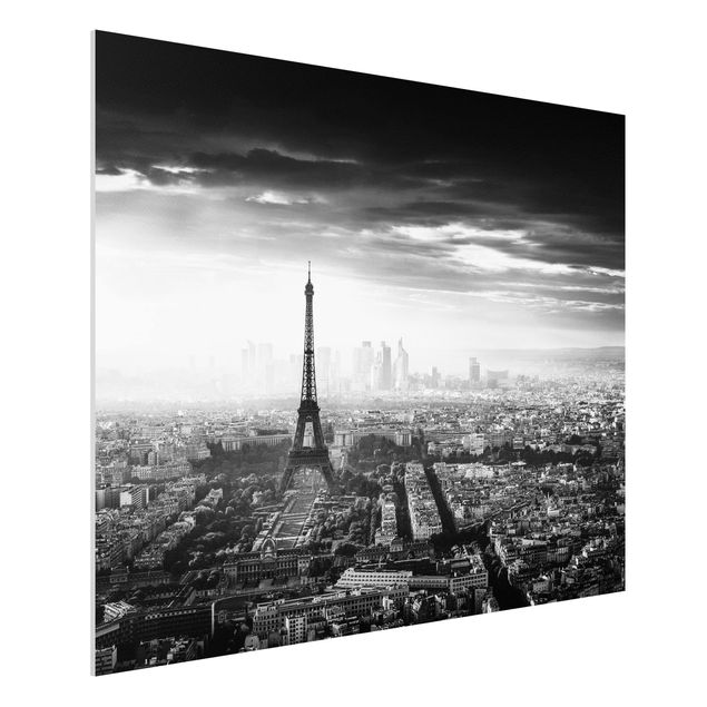 Forex print - The Eiffel Tower From Above Black And White