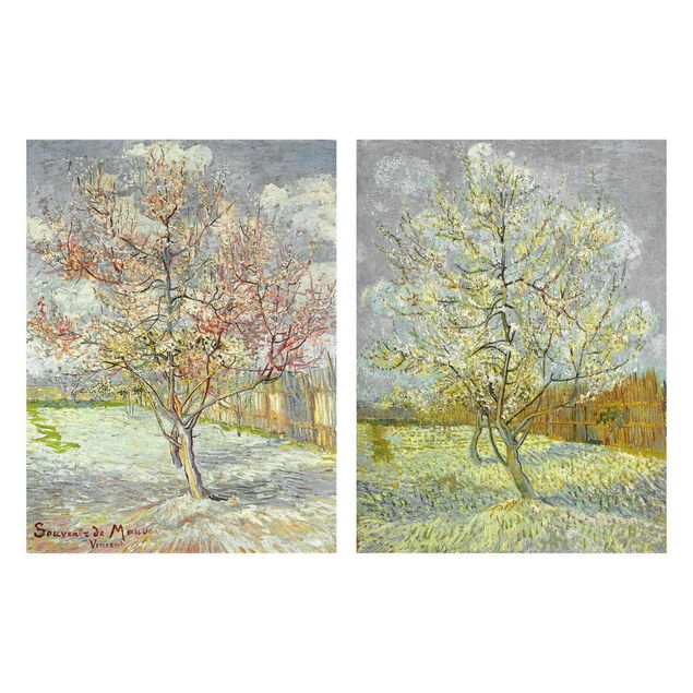 Print on canvas 2 parts - Vincent Van Gogh - Peach Blossom In The Garden