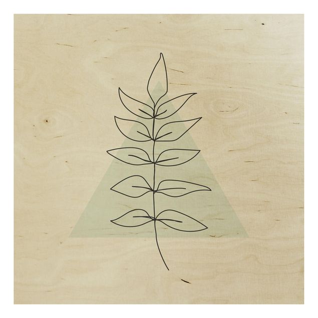 Print on wood - Branch Geometry Triangle Line Art