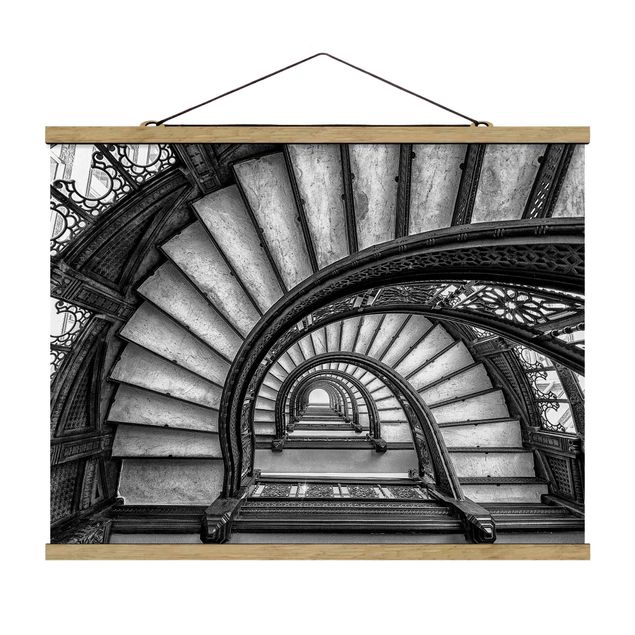 Fabric print with poster hangers - Chicago Staircase