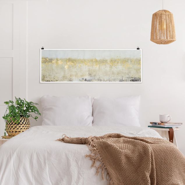 Panoramic poster abstract - Golden Colour Fields I