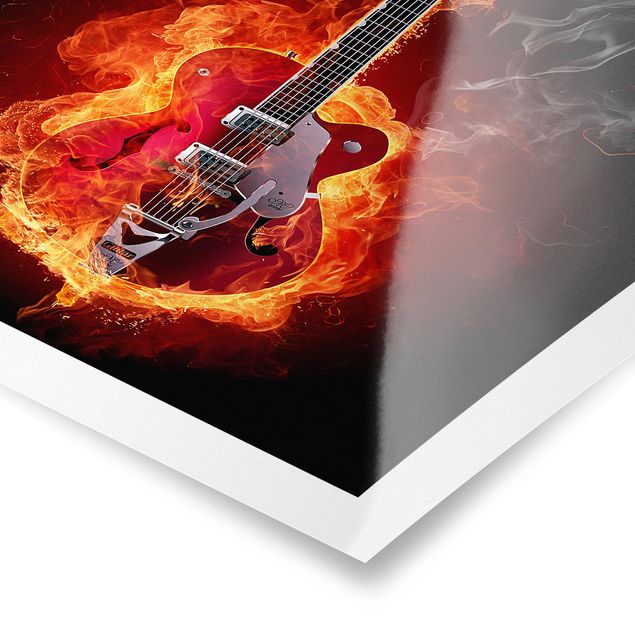 Poster - Guitar In Flames