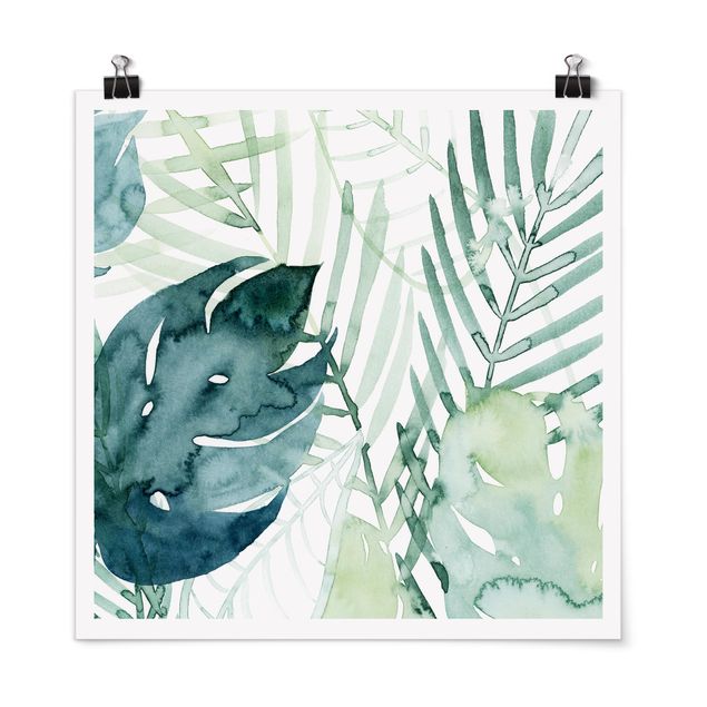 Poster - Palm Fronds In Watercolour I