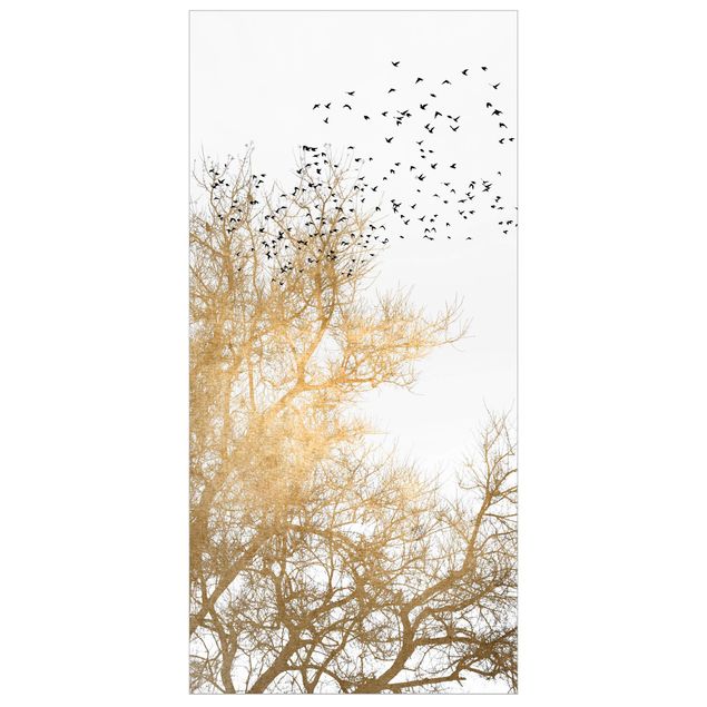 Room divider - Flock Of Birds In Front Of Golden Tree