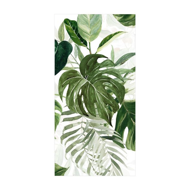 jungle theme rug Watercolour Tropical Arrangement With Monstera