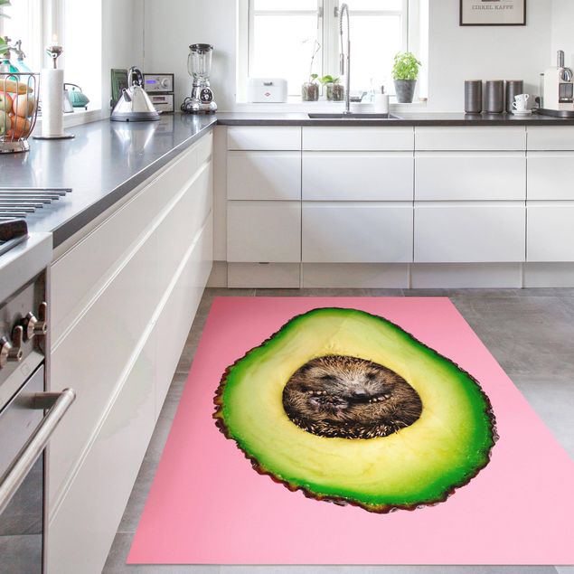 Modern rugs Avocado With Hedgehog