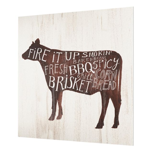 Glass Splashback - Farm BBQ - Cow - Square 1:1