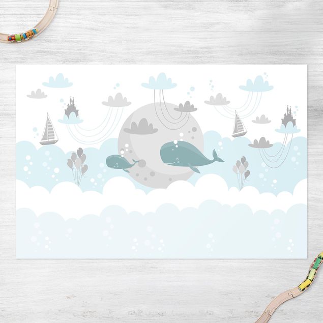 balcony mat Clouds With Whale And Castle