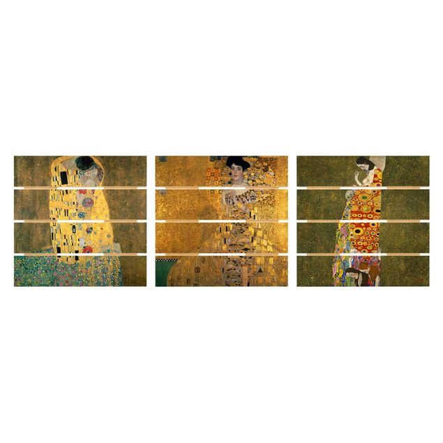 Print on wood - Gustav Klimt - Portraits