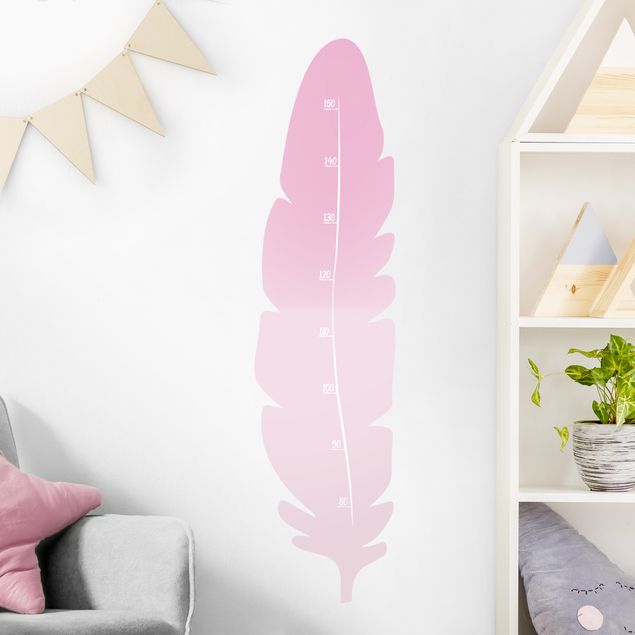 Wall stickers height measure bar Feather Pink