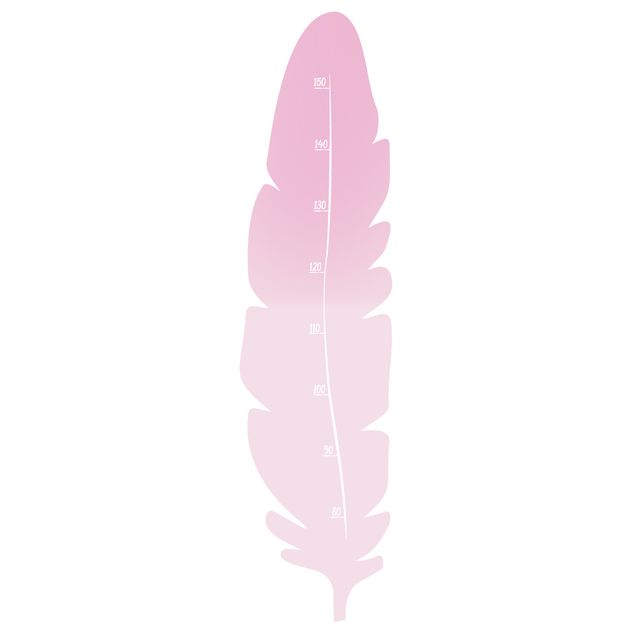 wooden ruler height chart Feather Pink
