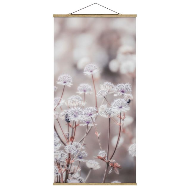 Fabric print with poster hangers - Wild Flowers Light As A Feather - Portrait format 1:2