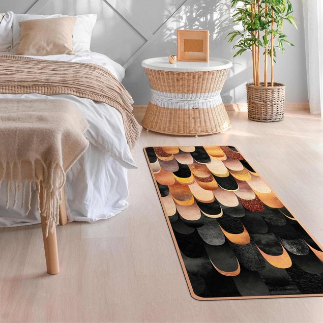 Abstract rugs Feathers Bronze Black
