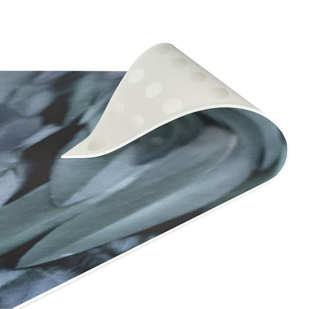 Vinyl Floor Mat - Feathers In Aquamarine