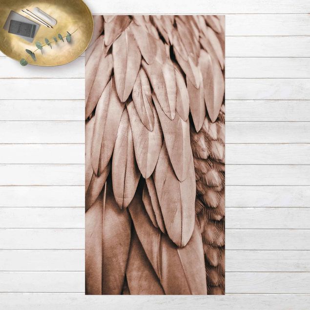 brown rugs for living room Feathers In Rosegold