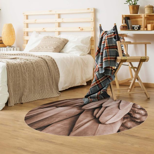 brown rugs for living room Feathers In Rosegold