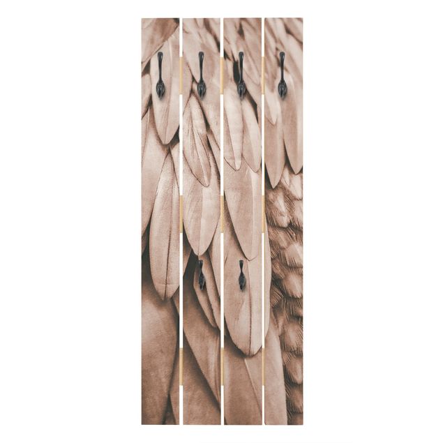Wooden coat rack - Feathers In Rosegold