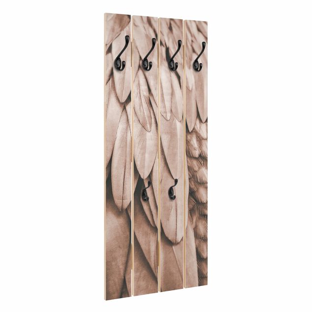 Wooden coat rack - Feathers In Rosegold