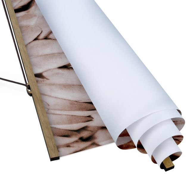 Fabric print with poster hangers - Feathers In Rosegold - Portrait format 3:4