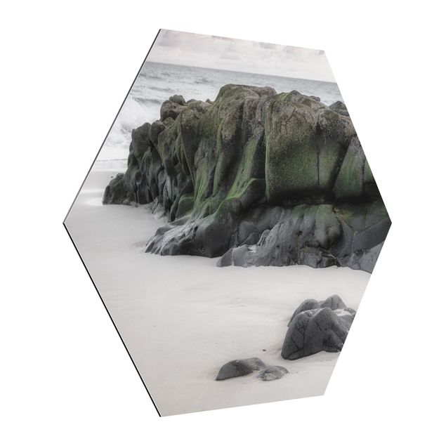 Alu-Dibond hexagon - Rock On The Beach
