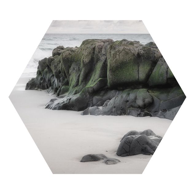 Alu-Dibond hexagon - Rock On The Beach
