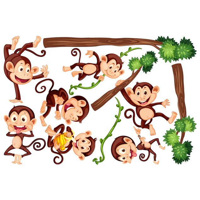 Window sticker - Monkey Family
