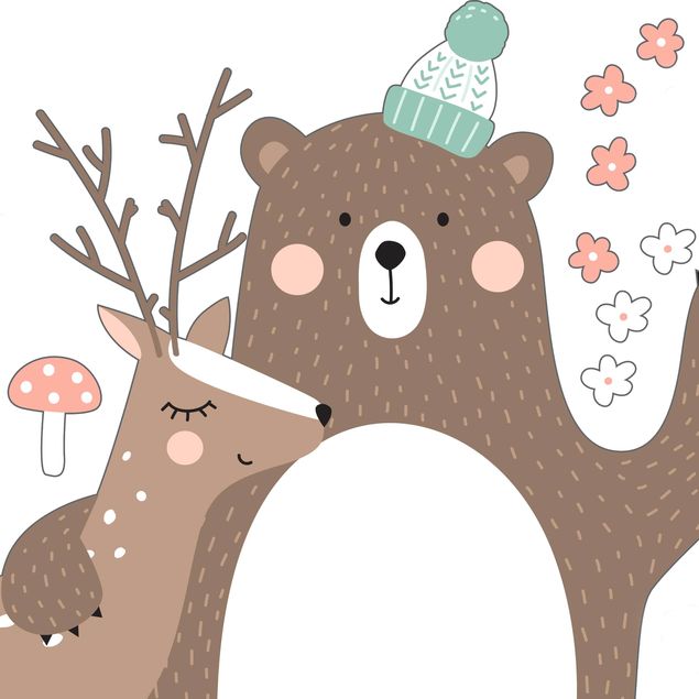 Window sticker - Forest Friends With Bear And Deer