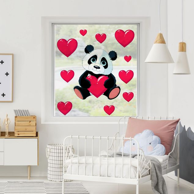 Window sticker - Panda With Hearts