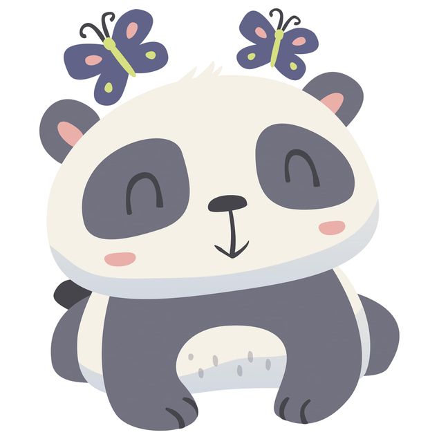 Window sticker - Panda With Butterflies