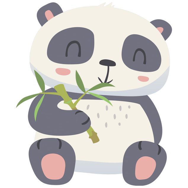 Window sticker - Panda Munching On Bamboo