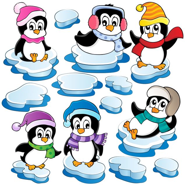 Window sticker - Penguin Winter Set