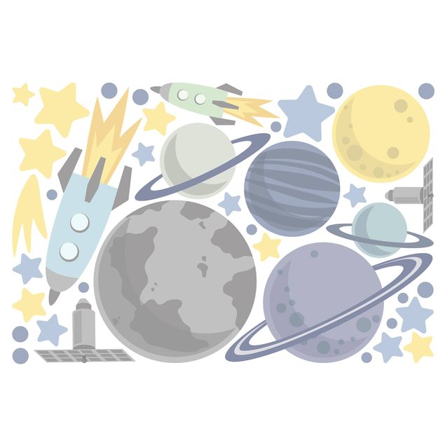 Window sticker - Rocket And Planet