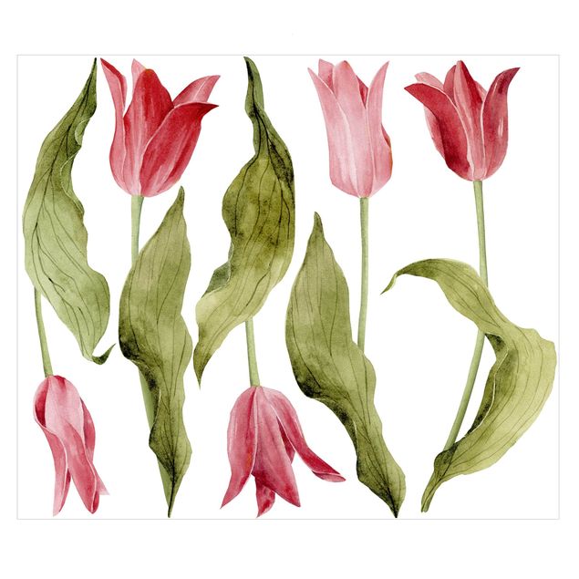 Window sticker - Red Tulips Watercolour