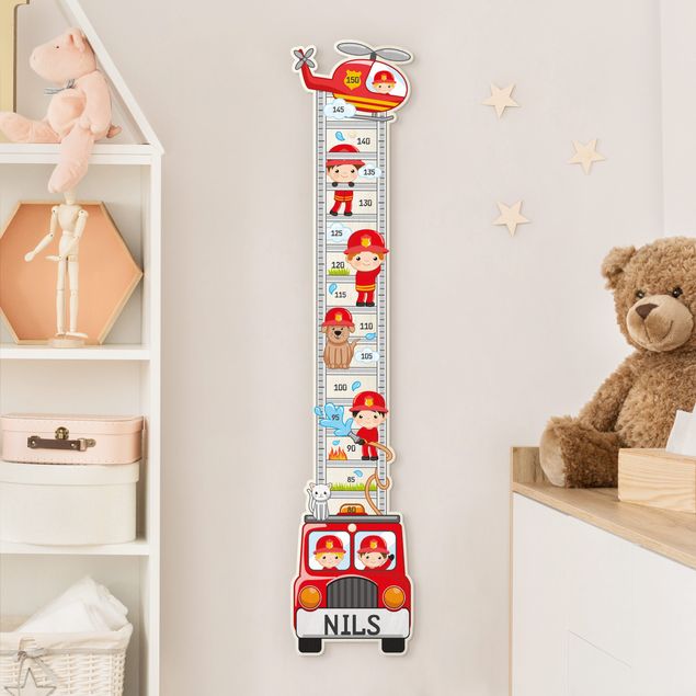 height chart wall Fire Brigade Set With Customised Name