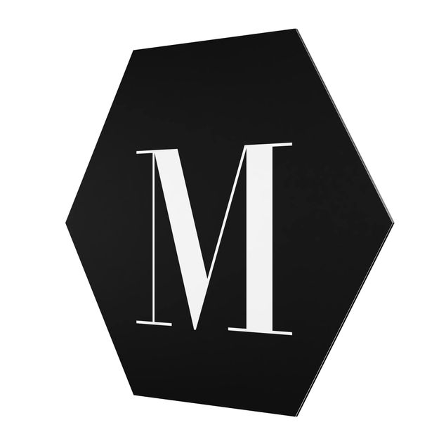 Alu-Dibond hexagon - Letter Serif Black M