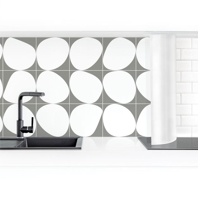 Kitchen splashbacks Oval Tiles - Dark Grey