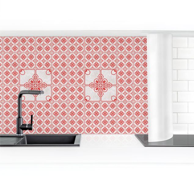 Kitchen wall cladding - Postage Red