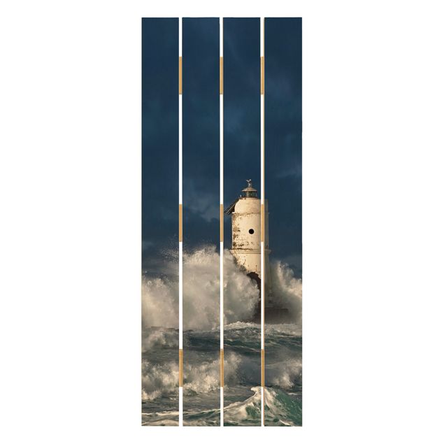 Print on wood - Lighthouse On Sardinia