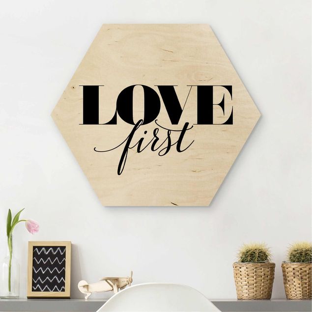 Wooden hexagon - Love First