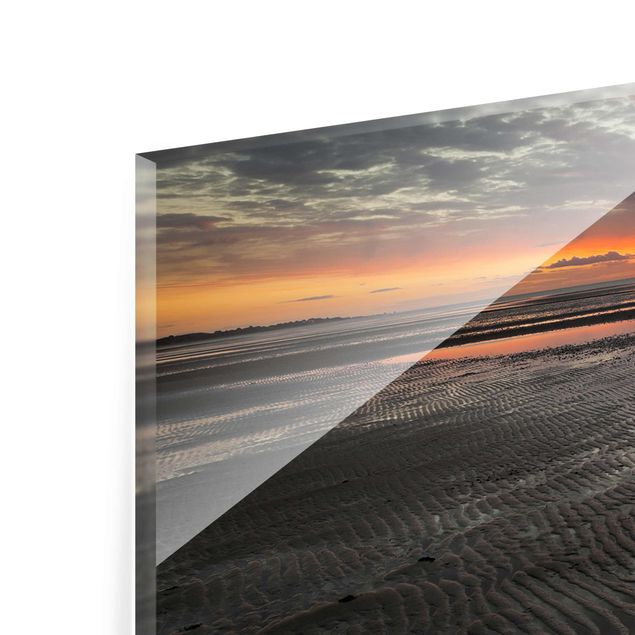 Glass print - Sunrise Over The Mudflat