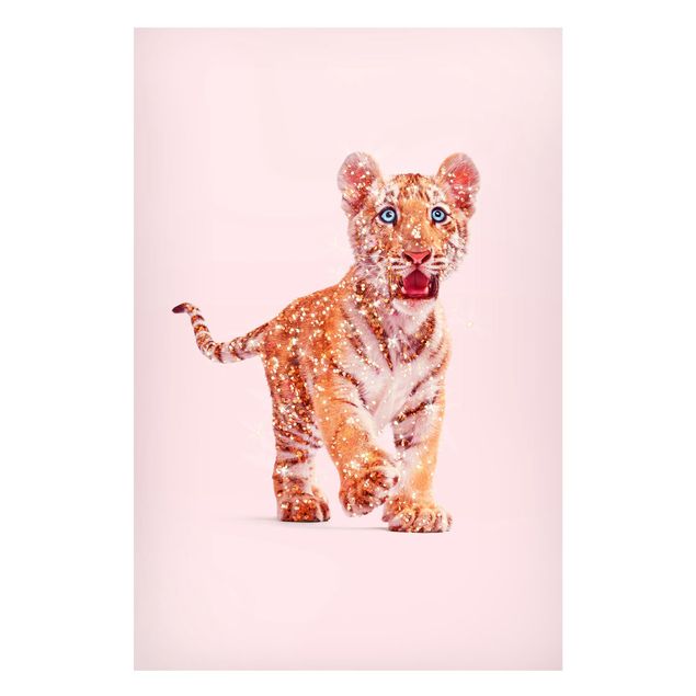 Magnetic memo board - Tiger With Glitter