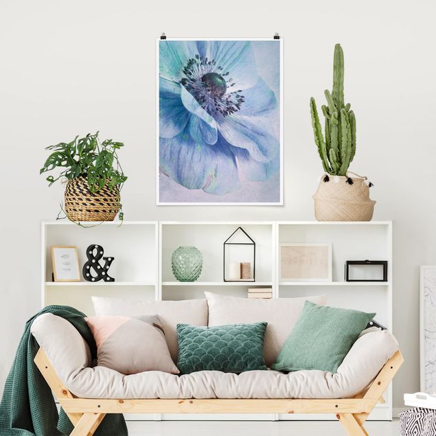 Poster flowers - Flower In Turquoise