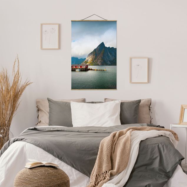 Fabric print with poster hangers - Fisherman's House In Sweden - Portrait format 2:3