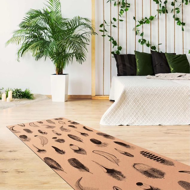 contemporary rugs Fluffy Feathers Black