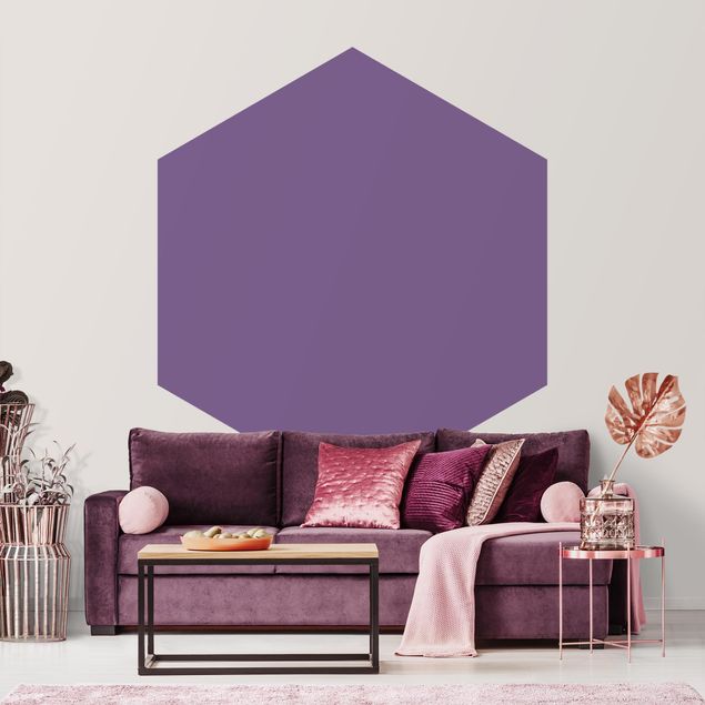Self-adhesive hexagonal pattern wallpaper - Lilac