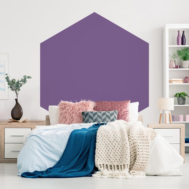 Self-adhesive hexagonal pattern wallpaper - Lilac
