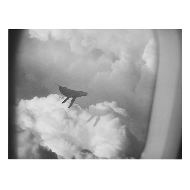 Print on canvas - Flying Whale Up In The Clouds