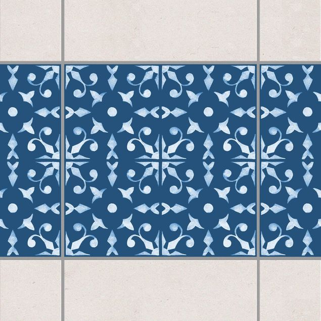 Tile sticker - Dark Blue White Pattern Series No.06