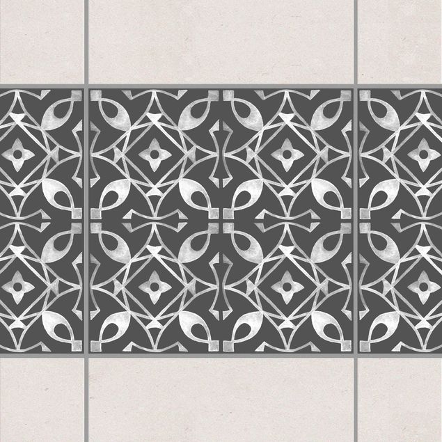Tile sticker - Dark Gray White Pattern Series No.08
